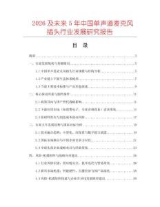 2026及未來5年中國單聲道麥克風插頭行業發展研究報告