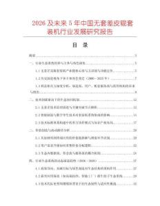 2026及未來5年中國無套差皮輥套裝機行業發展研究報告