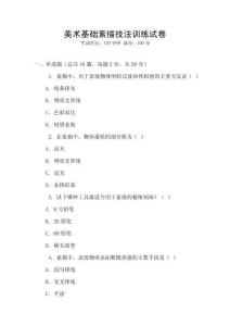 美術(shù)基礎(chǔ)素描技法訓(xùn)練試卷
