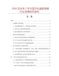 2026及未來5年中國冷軋磁極鋼板行業發展研究報告