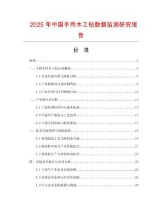 2025年中國手用木工鉆數據監測研究報告