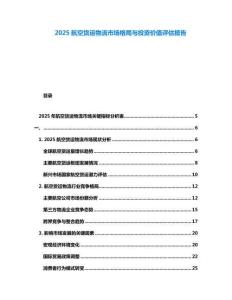 2025航空貨運物流市場格局與投資價值評估報告