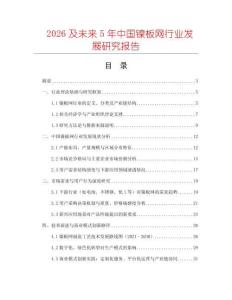 2026及未來(lái)5年中國(guó)鎳板網(wǎng)行業(yè)發(fā)展研究報(bào)告