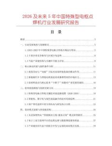 2026及未來(lái)5年中國(guó)特殊型電樞點(diǎn)焊機(jī)行業(yè)發(fā)展研究報(bào)告