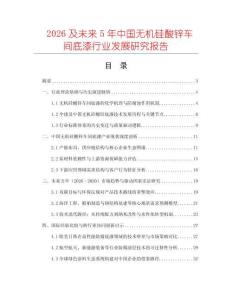 2026及未來5年中國無機(jī)硅酸鋅車間底漆行業(yè)發(fā)展研究報(bào)告