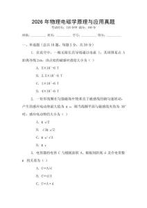 2026年物理電磁學原理與應用真題