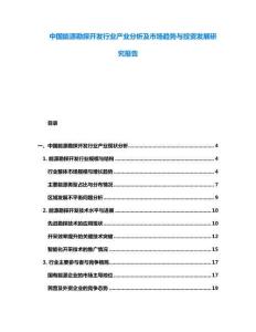 中國(guó)能源勘探開發(fā)行業(yè)產(chǎn)業(yè)分析及市場(chǎng)趨勢(shì)與投資發(fā)展研究報(bào)告