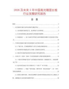 2026及未來5年中國高光鏡面長板行業(yè)發(fā)展研究報告
