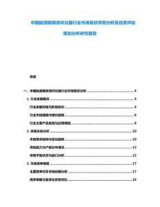 中國能源勘探測井儀器行業市場現狀供需分析及投資評估規劃分析研究報告