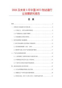 2026及未來5年中國DOT3制動液行業(yè)發(fā)展研究報(bào)告