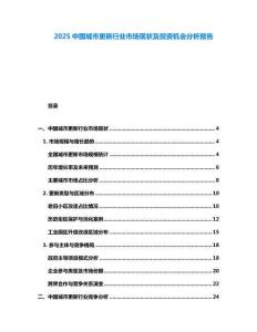 2025中國(guó)城市更新行業(yè)市場(chǎng)現(xiàn)狀及投資機(jī)會(huì)分析報(bào)告