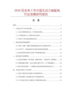 2026及未來5年中國無動力裝配線行業(yè)發(fā)展研究報告