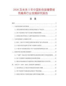 2026及未來5年中國彩色顯像管玻殼模具行業發展研究報告