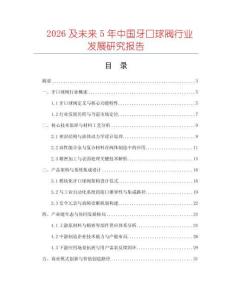 2026及未來5年中國牙口球閥行業發展研究報告