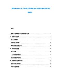 韓國半導體芯片產業技術創新研究及市場競爭格局分析匯報報告