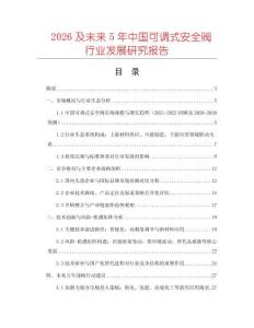 2026及未來5年中國(guó)可調(diào)式安全閥行業(yè)發(fā)展研究報(bào)告