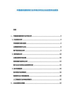 中國通訊服務商行業市場分析及企業運營優化報告
