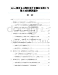 2026漂洗添加劑行業(yè)政策導向及細分市場成長性預測報告