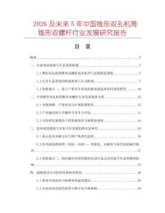 2026及未來5年中國(guó)錐形雙孔機(jī)筒錐形雙螺桿行業(yè)發(fā)展研究報(bào)告