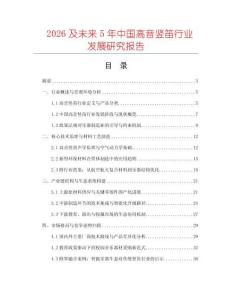 2026及未來5年中國高音豎笛行業發展研究報告