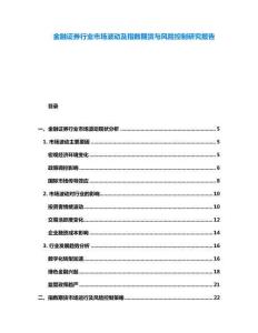 金融證券行業市場波動及指數期貨與風險控制研究報告