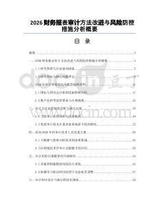 2026財(cái)務(wù)報(bào)表審計(jì)方法改進(jìn)與風(fēng)險(xiǎn)防控措施分析概要