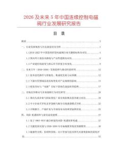 2026及未來5年中國連續(xù)控制電磁閥行業(yè)發(fā)展研究報告