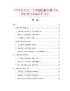 2026及未來5年中國自踩水豪華電動船行業(yè)發(fā)展研究報告
