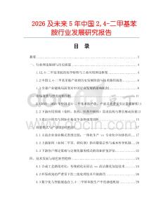 2026及未來5年中國24-二甲基苯胺行業(yè)發(fā)展研究報告