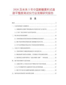 2026及未來(lái)5年中國(guó)顛簸累積式道路平整度測(cè)試儀行業(yè)發(fā)展研究報(bào)告