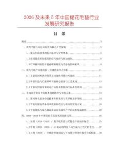 2026及未來5年中國提花毛毯行業(yè)發(fā)展研究報告