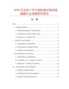 2026及未來(lái)5年中國(guó)料道式軸承退磁器行業(yè)發(fā)展研究報(bào)告