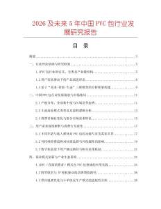 2026及未來5年中國PVC包行業發展研究報告
