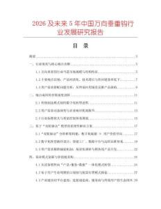 2026及未來5年中國萬向垂重鉤行業發展研究報告
