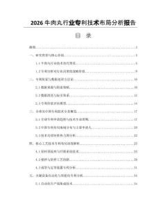 2026牛肉丸行業(yè)專利技術(shù)布局分析報(bào)告