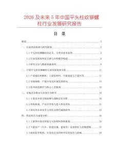 2026及未來5年中國平頭柱紋鉚螺柱行業發展研究報告