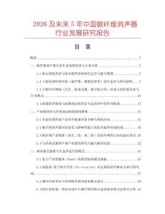 2026及未來5年中國碳纖維消聲器行業(yè)發(fā)展研究報(bào)告