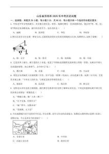 山東省濟南市2025年中考歷史試題附答案