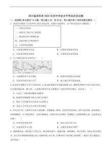 四川省資陽市2025年初中學業水平考試歷史試題附答案