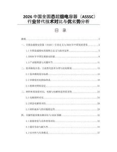 2026中國(guó)全固態(tài)超級(jí)電容器（ASSSC）行業(yè)替代技術(shù)對(duì)比與優(yōu)劣勢(shì)分析