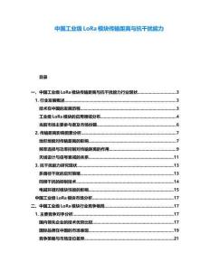 中國(guó)工業(yè)級(jí)LoRa模塊傳輸距離與抗干擾能力