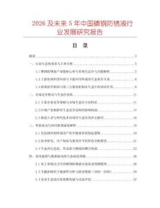 2026及未來5年中國磷鋼防銹液行業(yè)發(fā)展研究報告