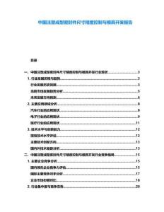 中國注塑成型密封件尺寸精度控制與模具開發(fā)報告