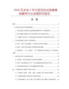 2026及未來5年中國充電式按摩瘦身腰帶行業(yè)發(fā)展研究報告
