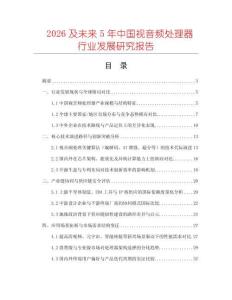 2026及未來5年中國視音頻處理器行業(yè)發(fā)展研究報告