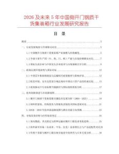 2026及未来5年中国侧开门钢质干货集装箱行业发展研究报告