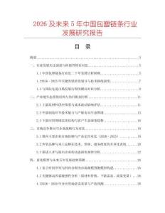 2026及未來(lái)5年中國(guó)包塑鏈條行業(yè)發(fā)展研究報(bào)告