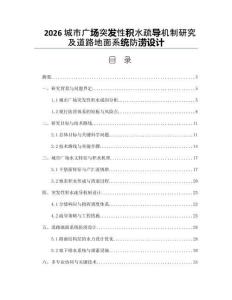 2026城市廣場突發性積水疏導機制研究及道路地面系統防澇設計