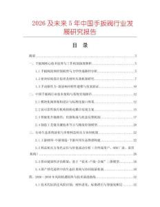 2026及未來(lái)5年中國(guó)手扳閥行業(yè)發(fā)展研究報(bào)告
