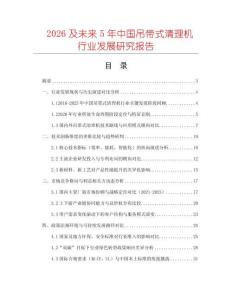 2026及未来5年中国吊带式清理机行业发展研究报告